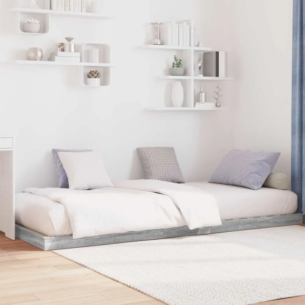 Vloer bedframe Sonoma 75 x 190 cm Bewerkt hout>vidaXL New