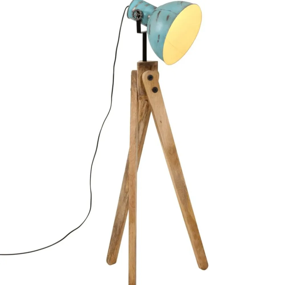 Verlichting*vidaXL Vloerlamp 25 W E27 45x45x120 cm verweerd Blauw