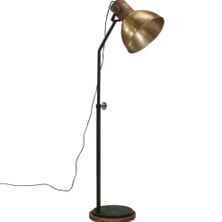 Verlichting*vidaXL Vloerlamp 25 W E27 30x30x100-150 cm antiek messingkleurig Koper