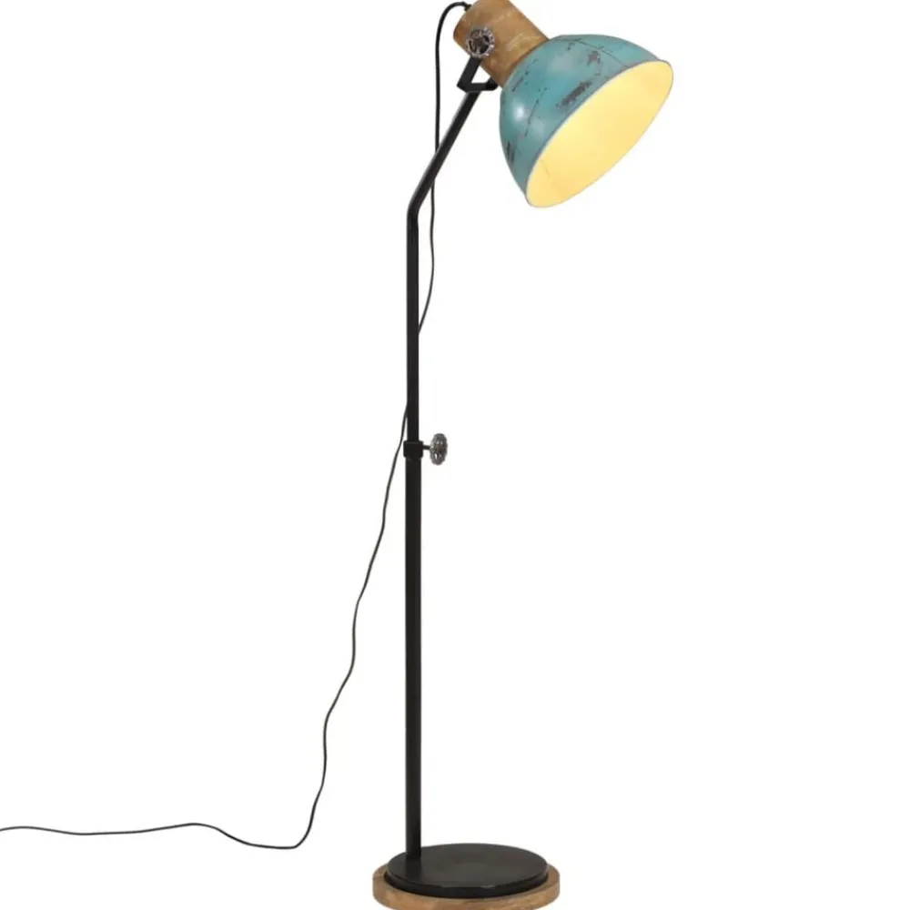 Verlichting*vidaXL Vloerlamp 25 W E27 30x30x100-150 cm verweerd Blauw