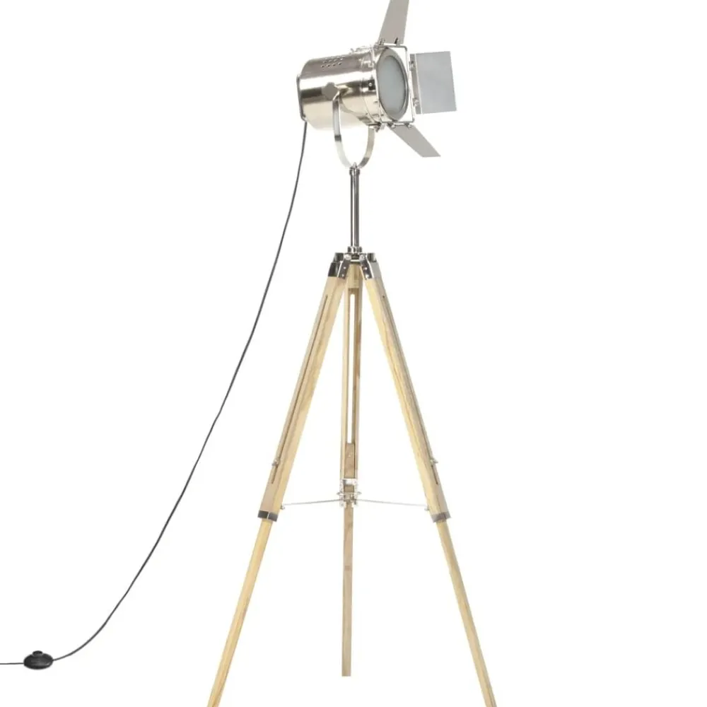 Vloerlamp driepoot 140 cm massief mangohout>vidaXL