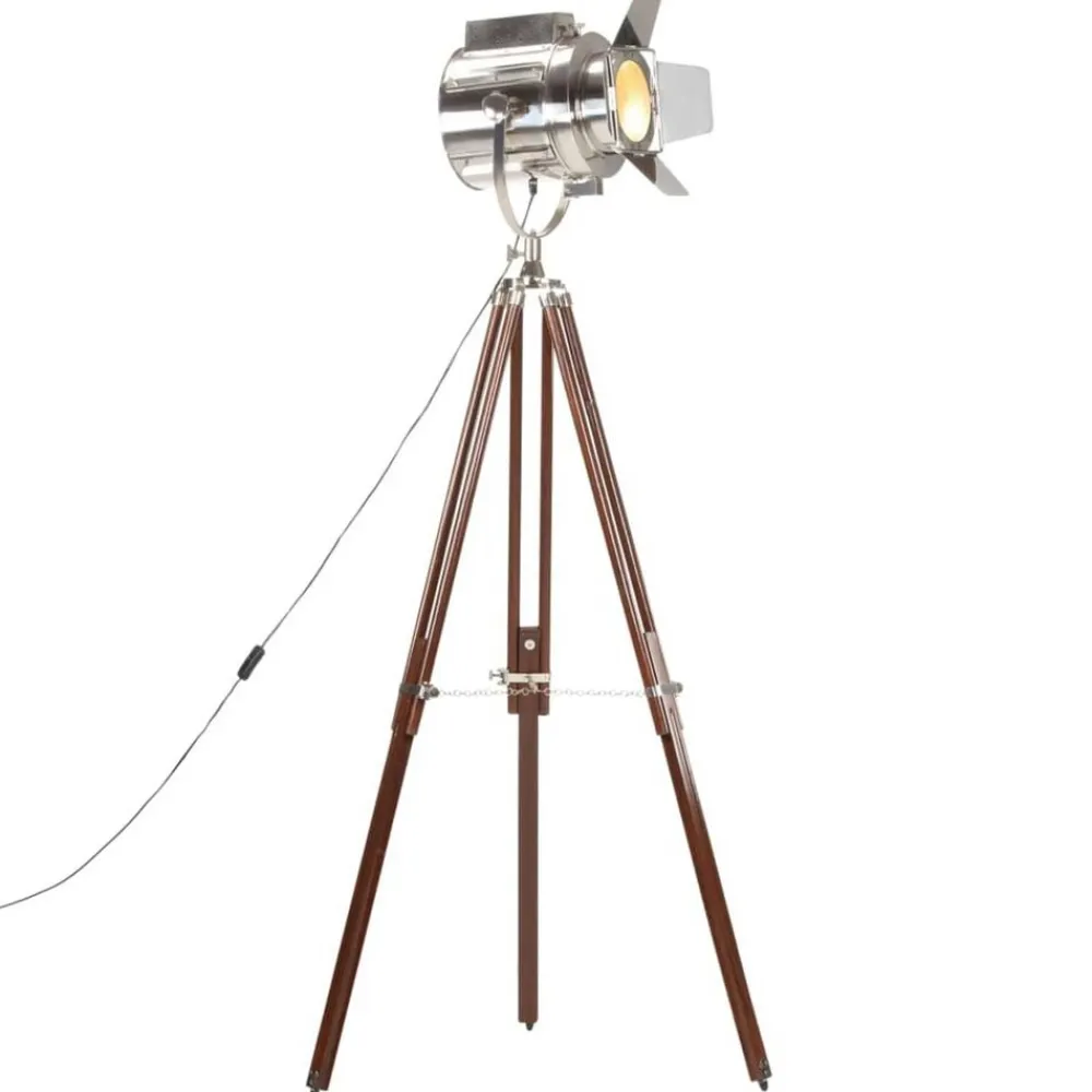 Verlichting*vidaXL Vloerlamp driepoot 180 cm massief mangohout