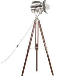 Verlichting*vidaXL Vloerlamp driepoot 180 cm massief mangohout