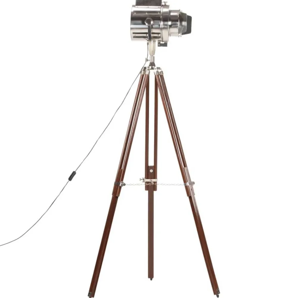Verlichting*vidaXL Vloerlamp driepoot 180 cm massief mangohout