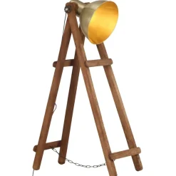 Vloerlamp E27 massief mangohout messingkleurig>vidaXL Best