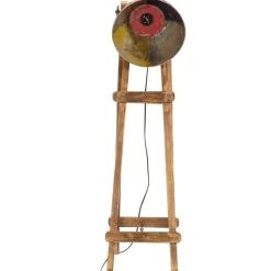 Verlichting*vidaXL Vloerlamp E27 massief mangohout meerkleurig Multikleur