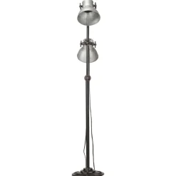Vloerlamp met 2 lampenkappen E27 gietijzer kleurig><noscript><img width=