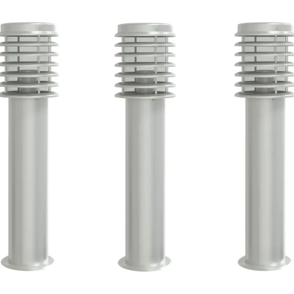 Vloerlamp voor buiten 3 st 60 cm roestvrij staal kleurig>vidaXL New