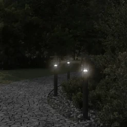Verlichting*vidaXL Vloerlamp voor buiten 60 cm roestvrij staal Zwart