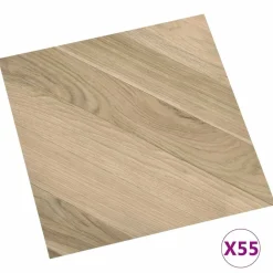 Bouwmaterialen*vidaXL Vloerplanken 55 pcs Bruin 5,11 m² PVC