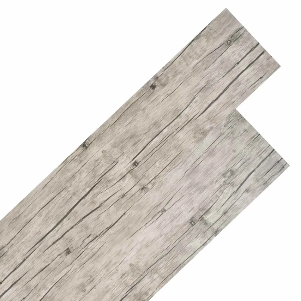 Bouwmaterialen*vidaXL Vloerplanken 18 pcs Grijs 5,26 m² PVC Gewassen eiken
