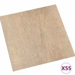 Bouwmaterialen*vidaXL Vloerplanken 55 pcs Bruin 5,11 m² PVC