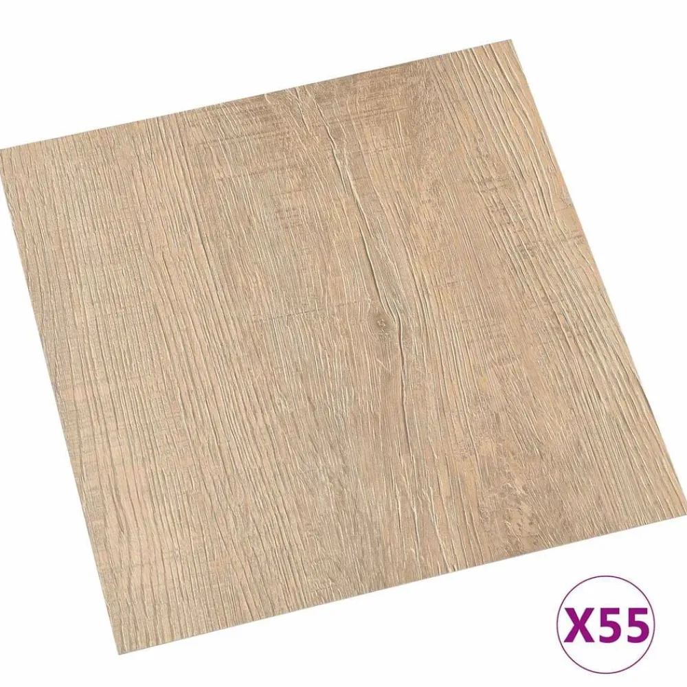Bouwmaterialen*vidaXL Vloerplanken 55 pcs Bruin 5,11 m² PVC