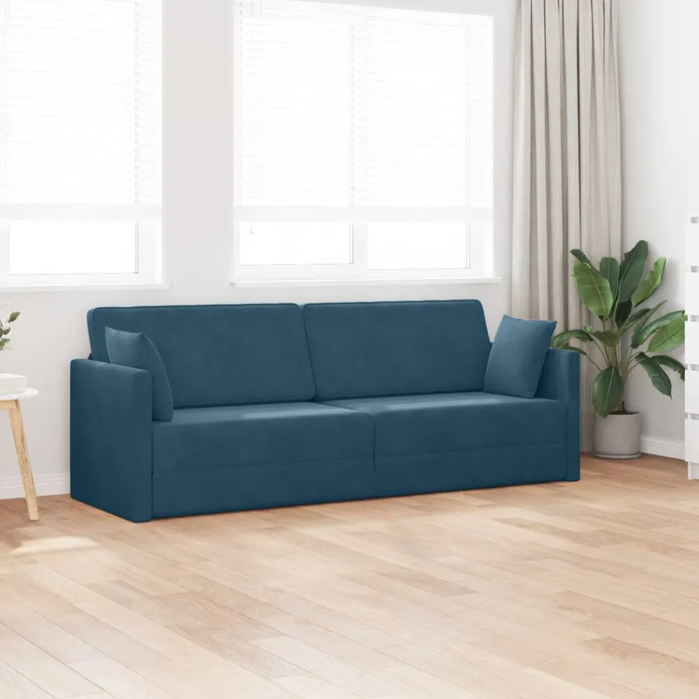 Banken*vidaXL Vloerslaapbank 213 x 70 x 77 cm Fluweel Blauw