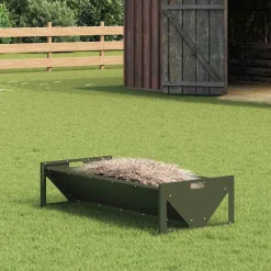 Huisdierbenodigdheden*vidaXL Voederbak voor vee Olijf Groen 108 x 50 x 28 cm Olijfgroen
