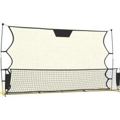 Sport & Spel*vidaXL Voetbal reboundnet 183x85x120 cm polyester zwart en geel