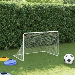Sport & Spel*vidaXL Voetbaldoel Wit 122x81x81 cm Staal