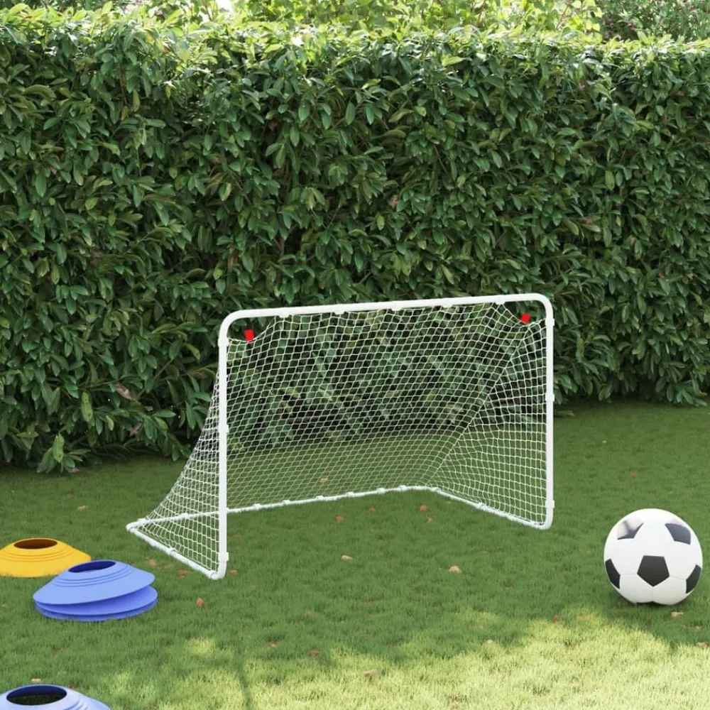 Sport & Spel*vidaXL Voetbaldoel Wit 122x81x81 cm Staal