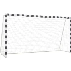 Sport & Spel*vidaXL Voetbaldoel 300x160x90 cm metaal zwart en wit