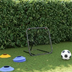 Sport & Spel*vidaXL Voetbalrebounder verstelbaar 84x73x60-80 cm staal zwart