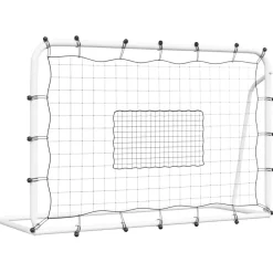 Voetbalrebounder 184x61x123 cm staal en PE wit en zwart>vidaXL Hot
