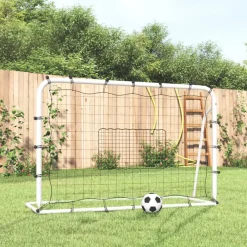 Voetbalrebounder 184x61x123 cm staal en PE wit en zwart>vidaXL Hot