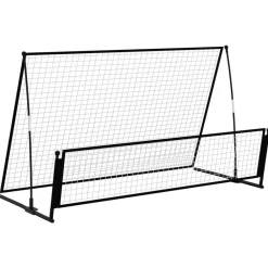 Voetbalrebounder/voetbaldoel 2-in-1 202x104x120 cm staal>vidaXL Outlet