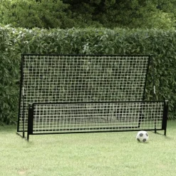 Voetbalrebounder/voetbaldoel 2-in-1 202x104x120 cm staal>vidaXL Outlet