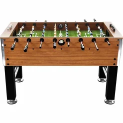 Binnenspelletjes*vidaXL Voetbaltafel 60 kg 140x74,5x87,5 cm staal en zwart Lichtbruin
