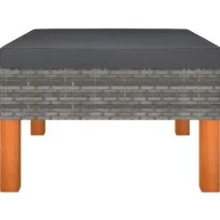 Voetenbank poly rattan en massief eucalyptushout>vidaXL Discount