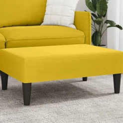 Poefs*vidaXL Voetenbank 77x55x31 cm fluweel Geel