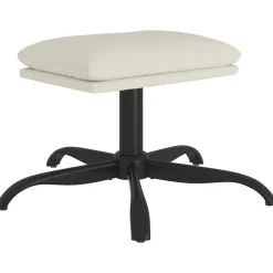 Poefs*vidaXL Voetenbank 60x60x36 cm fluweel crèmewit Cr&egrave;mewit