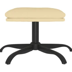 Poefs*vidaXL Voetenbank 60x60x36 cm fluweel crèmewit Cr&egrave;mewit
