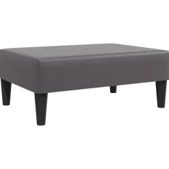 Poefs*vidaXL Voetenbank 77x55x31 cm kunstleer Grijs