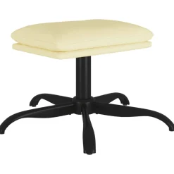 Poefs*vidaXL Voetenbank 60x60x36 cm kunstleer crèmekleurig Cr&egrave;me