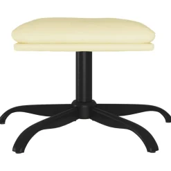 Poefs*vidaXL Voetenbank 60x60x36 cm kunstleer crèmekleurig Crème
