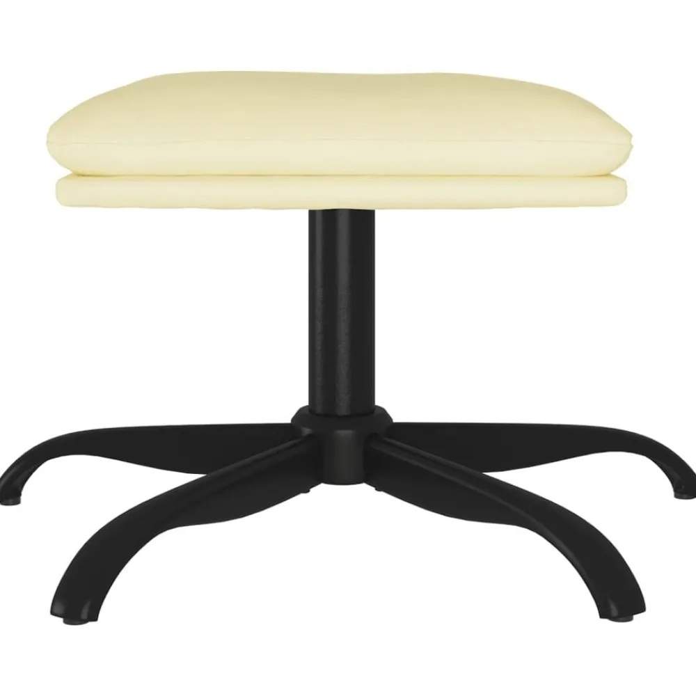 Poefs*vidaXL Voetenbank 60x60x36 cm kunstleer crèmekleurig Crème