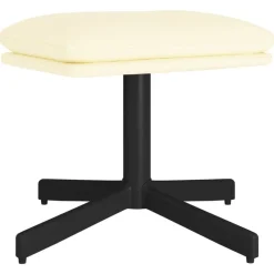 Poefs*vidaXL Voetenbank 60x60x36 cm kunstleer crèmekleurig Cr&egrave;me