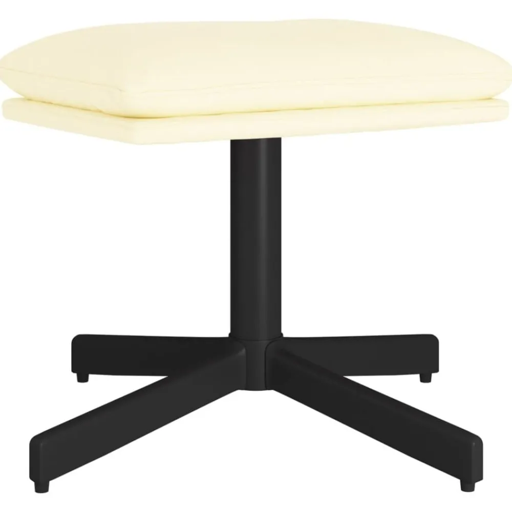 Poefs*vidaXL Voetenbank 60x60x36 cm kunstleer crèmekleurig Crème