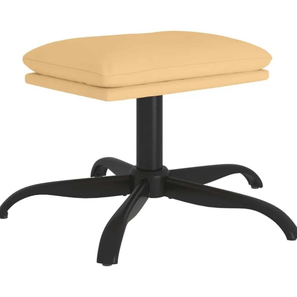 Poefs*vidaXL Voetenbank 60x60x36 cm microvezelstof crèmekleurig Crème