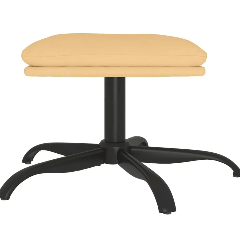 Poefs*vidaXL Voetenbank 60x60x36 cm microvezelstof crèmekleurig Crème