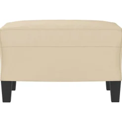 Voetenbank 60x50x41 cm microvezelstof crèmekleurig><noscript><img width=