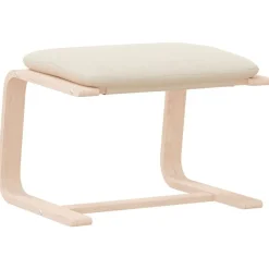 Poefs*vidaXL Voetenbank 51x41x40 cm stof crèmekleurig Cr&egrave;me