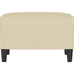 Poefs*vidaXL Voetenbank 60x50x41 cm stof crèmekleurig Cr&egrave;me