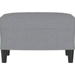 Poefs*vidaXL Voetenbank 60x50x41 cm stof Lichtgrijs
