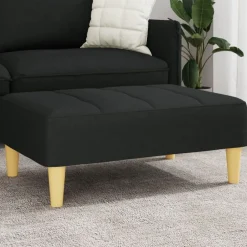 Poefs*vidaXL Voetenbank 77x55x31 cm stof Zwart