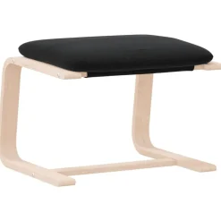 Poefs*vidaXL Voetenbank 51x41x40 cm stof zwart Zwart en bruin