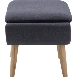 Poefs*vidaXL Voetenbank 73x43x42 cm stoffen bekleding donkergrijs