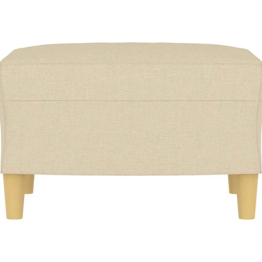 Poefs*vidaXL Voetenbank 60x50x41 cm stof crèmekleurig Crème