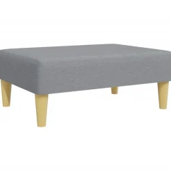 Poefs*vidaXL Voetenbank 77x55x31 cm stof Lichtgrijs